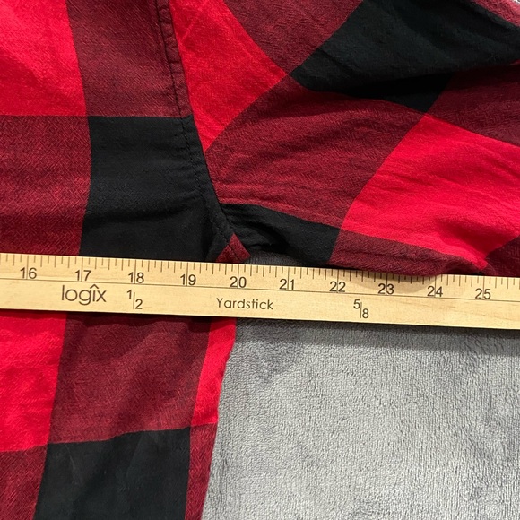 Lucky Brand Shirt Mens Medium Red Black Buffalo Plaid Pearl Snap Western NWT - Picture 7 of 9